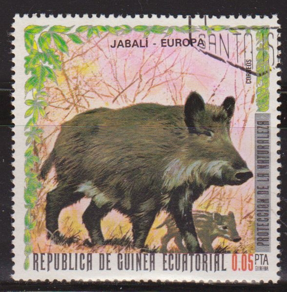 z vendido Guinea Ecuatorial 1976 Michel 0886 Sello * Fauna Animales Jabali Guinée Equatoriale Preobliteré Matasello de favor Preobliterado 